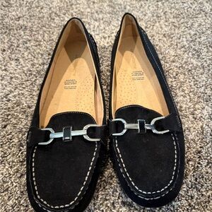 Liz Lange Black Flats with Horsebit Detail